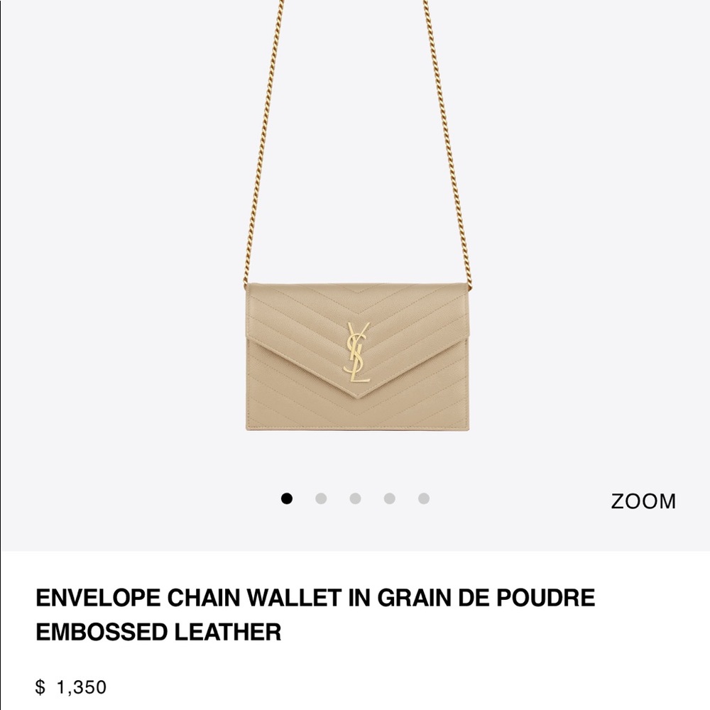 Like NEW* YSL ENVELOPE CHAIN WALLET IN EMBOSSED LEATHER